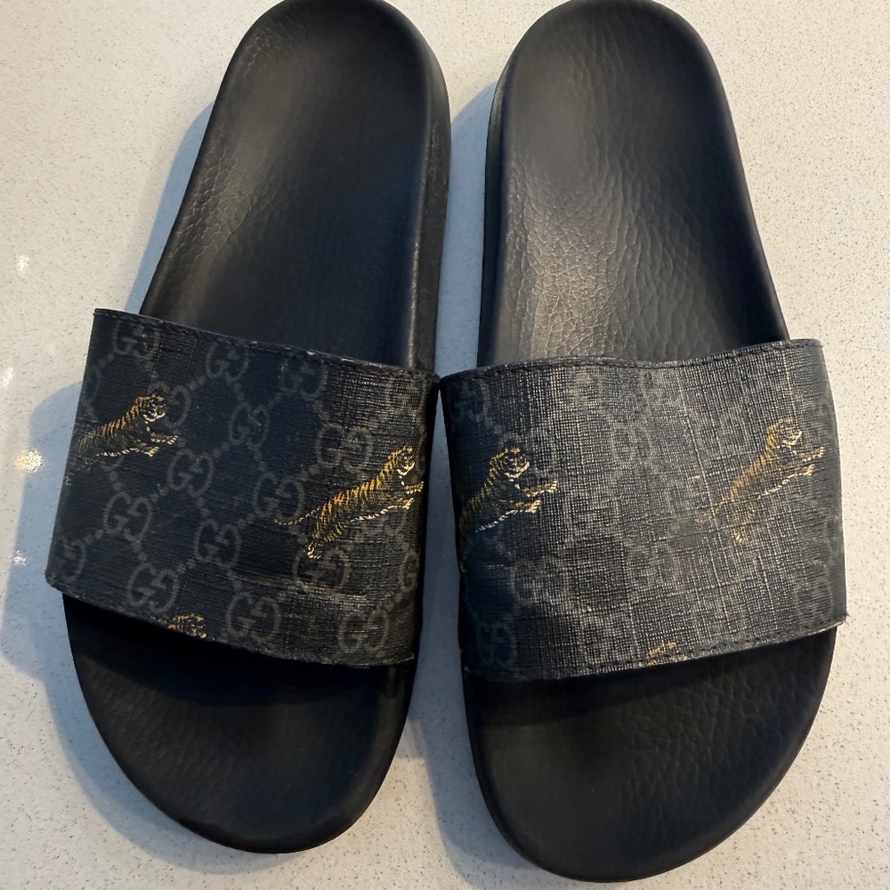 Gucci Black and Gold Men's Sandals